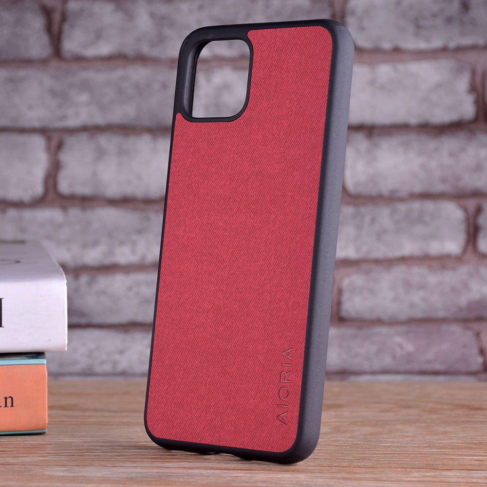 Google Pixel de Google 4 4 XL coque de textiles de cuero skin de tpu blando funda de teléfono dura de Google para Google Pixel 4 4 XL: Google Pixel 5 / red