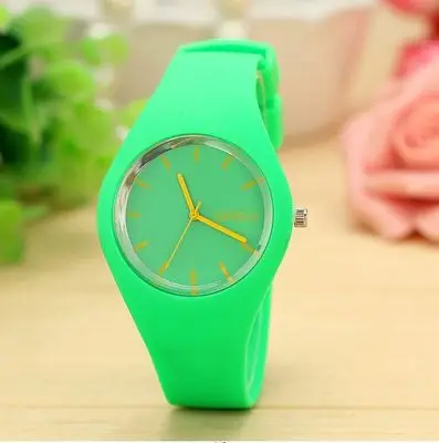 Men watch Women Cream Color Ultra-thin Silicone Strap Leisure Watch Geneva Wristwatch Women's Jelly Watches: Other
