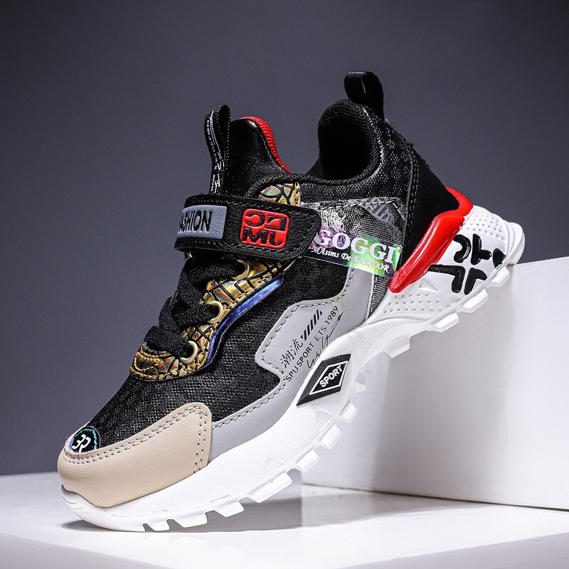 Mode Kinderen Schoenen Herfst Chunky Sneakers Voor Kinderen Leer Toevallige Loopschoenen Jongens Dikke Zool Tenis Infantil