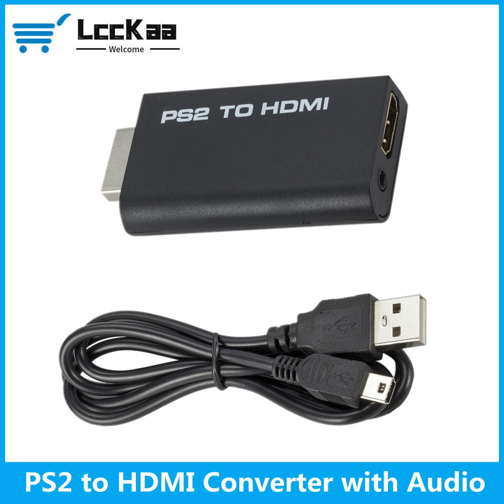 Lcckaa Voor PS2 Naar Hdmi 480i/480P/576i Audio Video Converter Adapter Met 3.5Mm Audio-uitgang ondersteunt Voor PS2 Display Modes