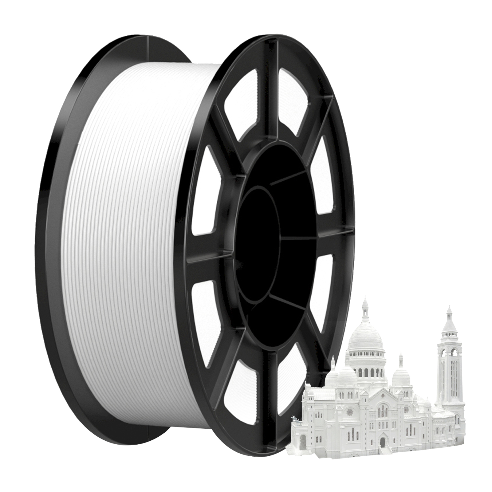 Filament pour impression 3D, consommable d&#39;imprimante en PLA, précision dimensionnelle +/-1.75mm, 0.02mm de diamètre, sous forme de bobine de 1kg: WHITE