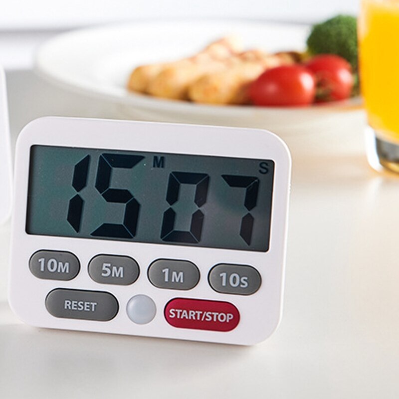Keuken Timer & Stopwatch, Grote Cijfers, Luid Alarm, Mute Functie, Quick-Set Knoppen, magnetische Stand