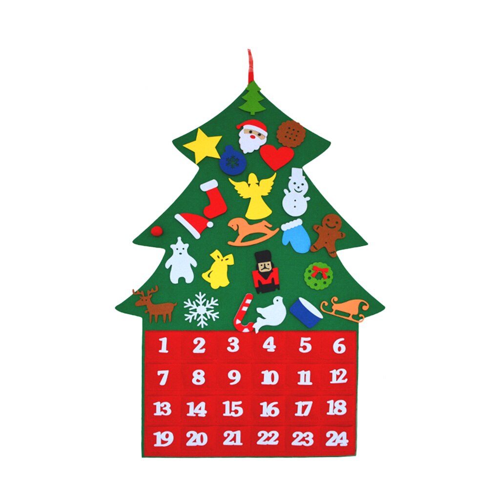Felt Christmas Tree DIY Wall Hanging Detachable Xmas Ornaments for Toddle Kids Home Decorations Christmas year decorations: 2