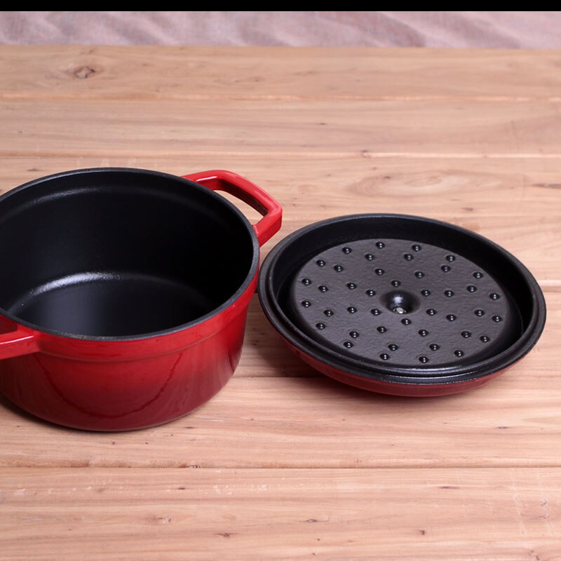 Gietijzeren Ketel, Soep Pot, Koken Pot, 24Cm, Emaille Coating, Braadpan Met Deksel, kookgerei, Keukengerei: 24cm