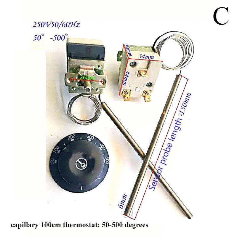 Thermostat de four pour poêle à pizza, 1 pièce, contrôle de la température du four de cuisine, interrupteur de contrôle du capteur