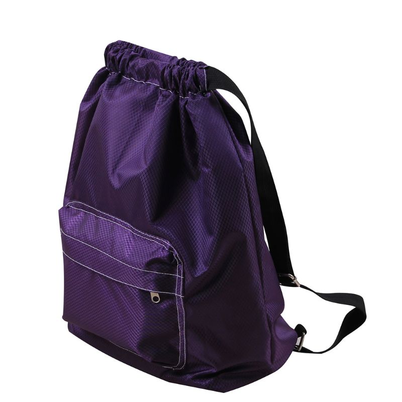 Swimming WaterProof Wet and Dry Separation Cord Backpack women's casual Drawstring Beach bag: Purple