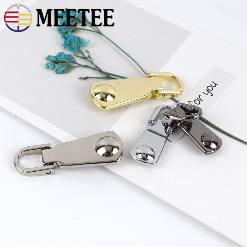 10pcs 3# 5# Metal Zipper Pullers Jacket Coat Zip Repair Kits Zipper Pull For Zipper Sliders DIY Sewing Crafts