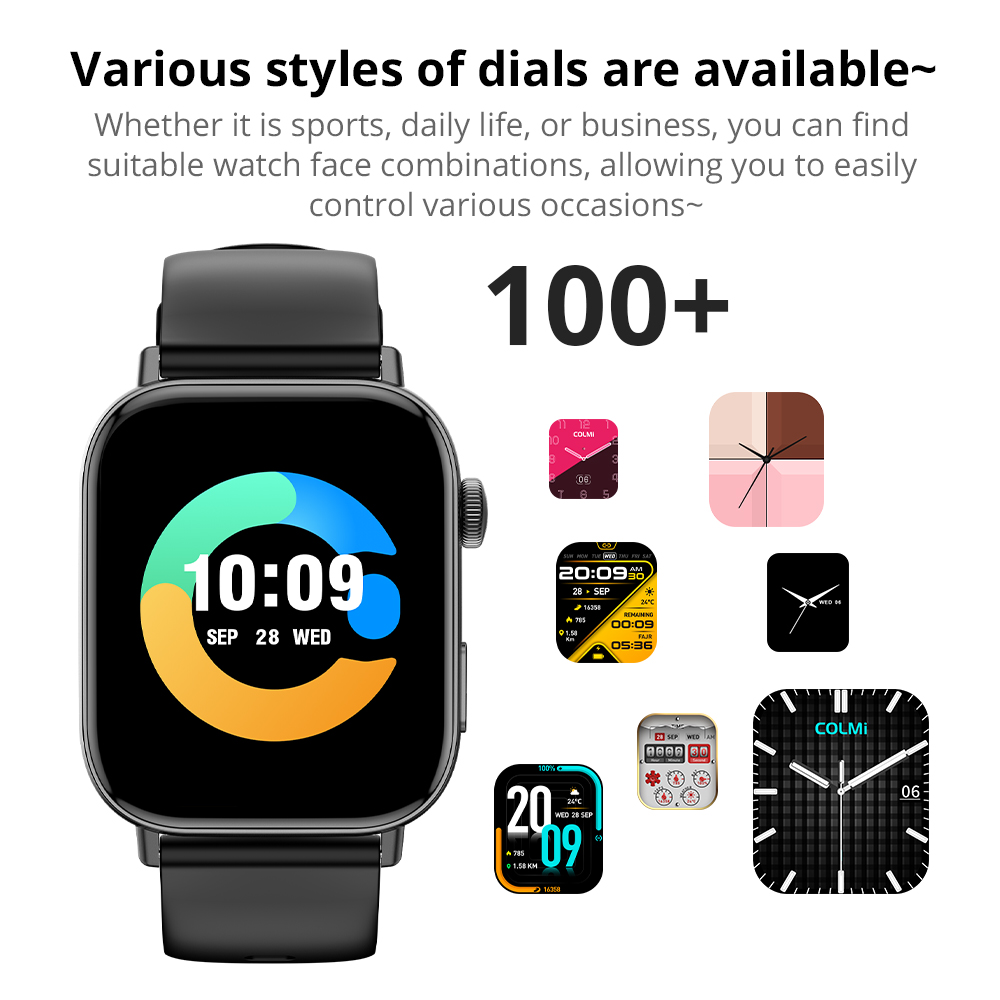 COLMI C8 Max Voice Calling Smart Watch 1,93 "groot HD-kleurendisplay Gezondheids- en fitnesstracking smartwatch voor mannen en vrouwen