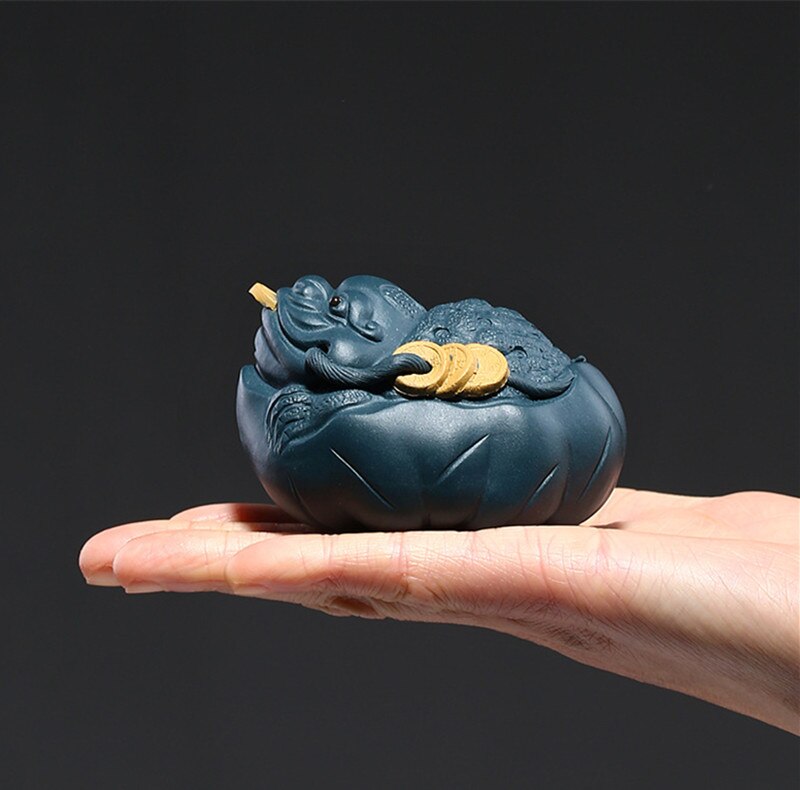 ZiSha Purple Clay Golden Toad Tea Pets Ceramic Ornaments Tea Pets Chinese Tea Tray Crafts Teaware Accessories
