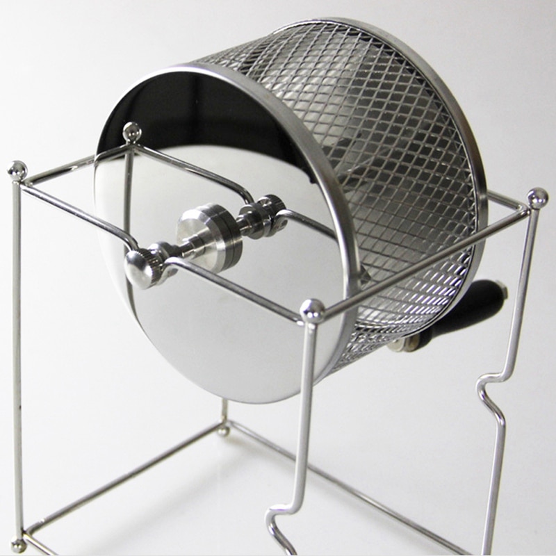 Stainless Steel Coffee Roaster Manual Hand-Operated Rotary Gas Alcohol Stove Bean Baking Maker Espresso Machine