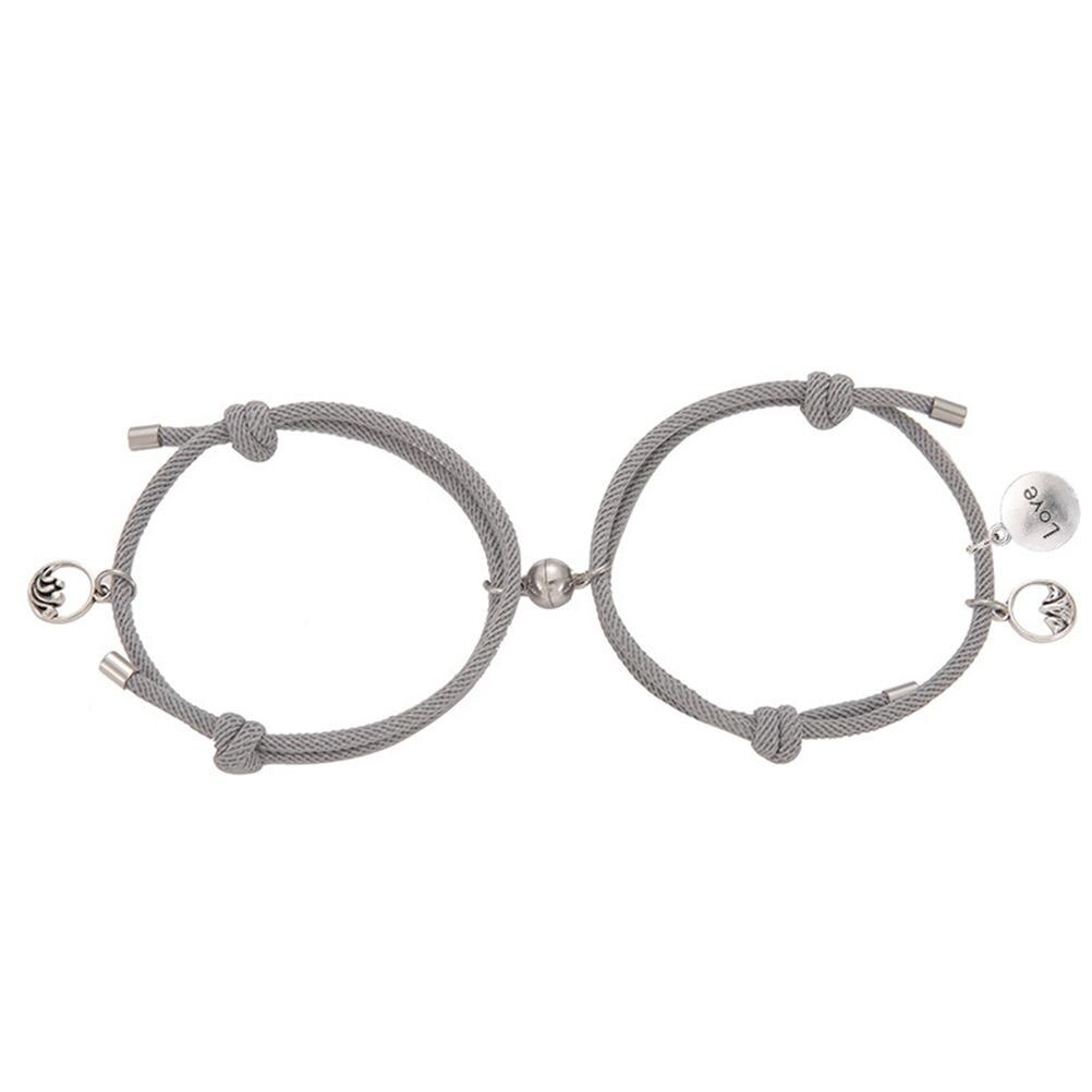 Paare Armbinde einstellen Magnetische Anziehung Beziehung Einstellbare Ewige Armbänder für Frauen Männer Freund Freundin Liebhaber: f