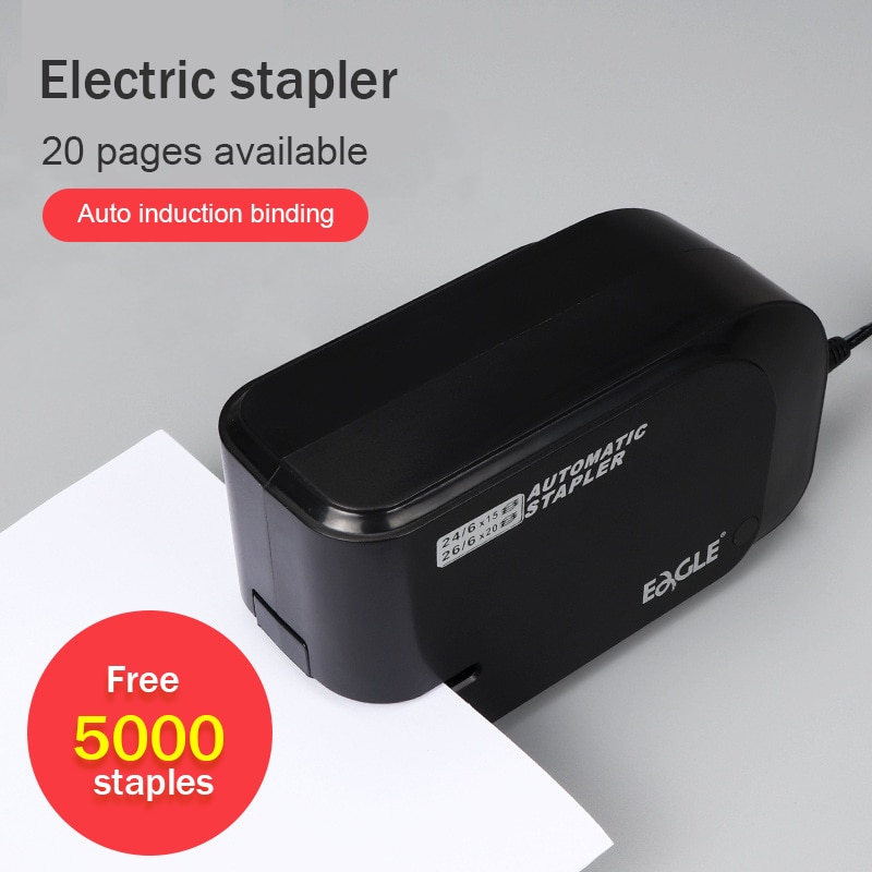 Electric Stapler Office Labor-saving Stapler Automatic Stapler Medium Student Staple 20 Sheets Paper School Supplies Stationery