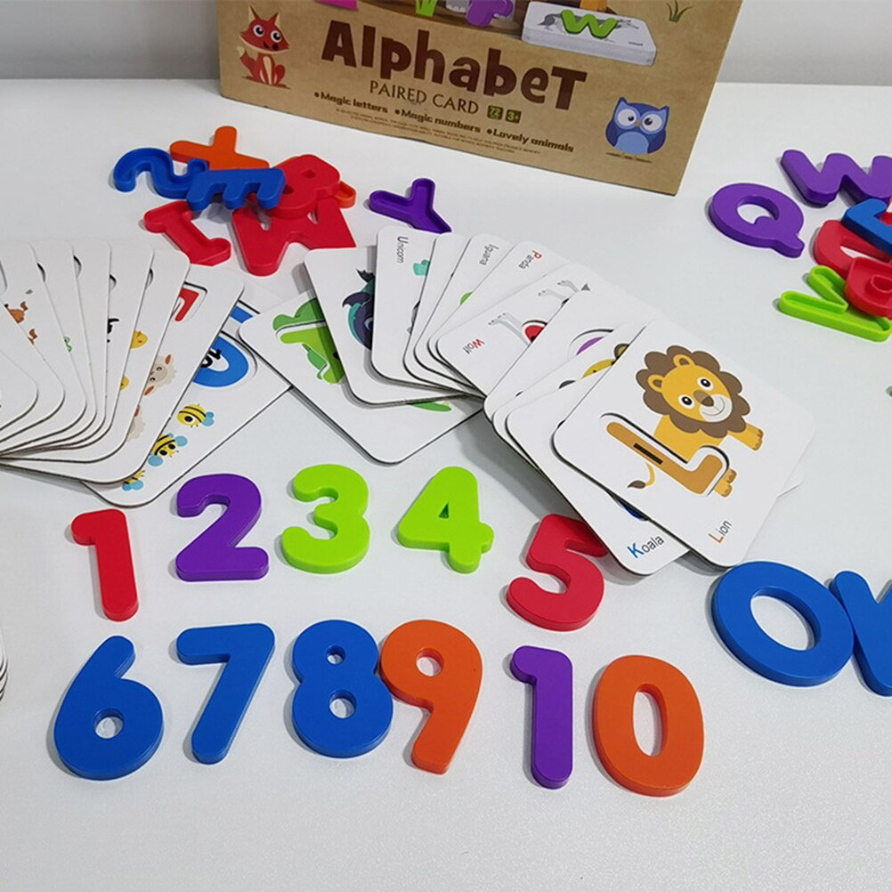 Children 3D Alphanumeric Matching Card Preschool Learning Toy Alphabet And Number Puzzles Animal Recognition Education Toy #30