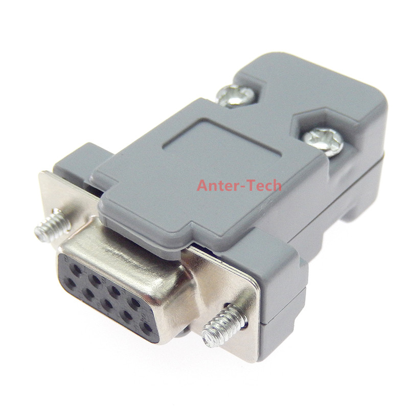 DB-9 DB9 RS232 conector macho hembra con enchufe D-Sub conector PCB de 9 pines carcasa protectora