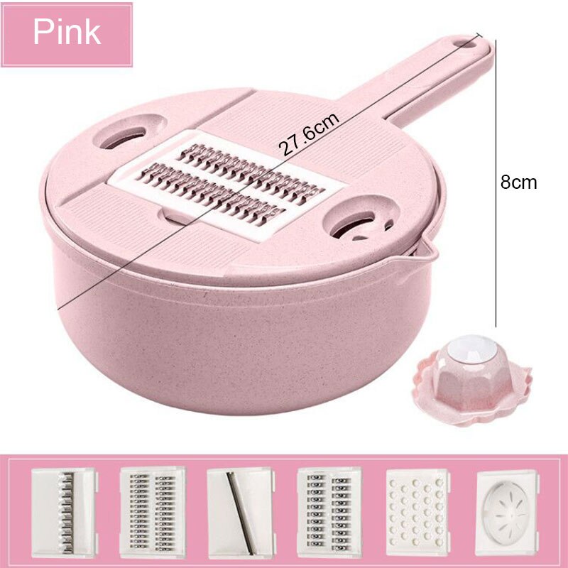 6in1 Gemüse Hobel Cutter Mandoline Schneidemaschine Kartoffel Schäler Karotte Zwiebel Reibe Mit Sieb Edelstahl Klinge Küche Werkzeug: Ursprünglich Titel