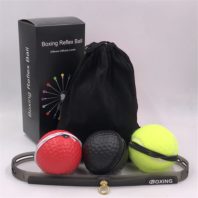 1-3ball Boxing Reflex Speed Punch Ball Muay Thai Sanda MMA Raising Reaction Hand Eye Training Gym Fitness Exercise Pu Texture: three ball yellow