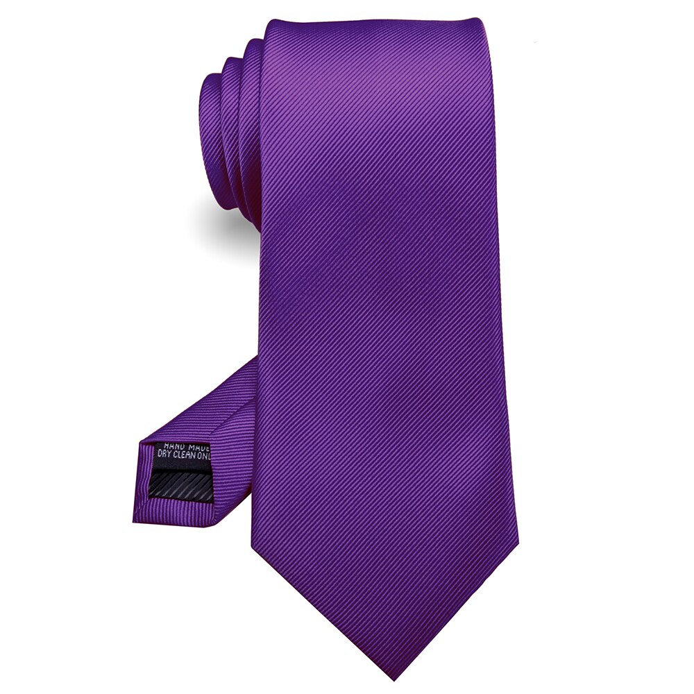 KAMBER, corbata para hombre de color sólido, corbata jacquard de seda de 8cm, corbatas verdes y rojas para hombre, accesorios formales de negocios para boda,: Morado