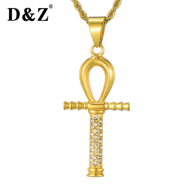 D & Z-collar de colgante de Cruz para hombre, símbolo de la llave de la vida, Antiguo Egipto, de joyería