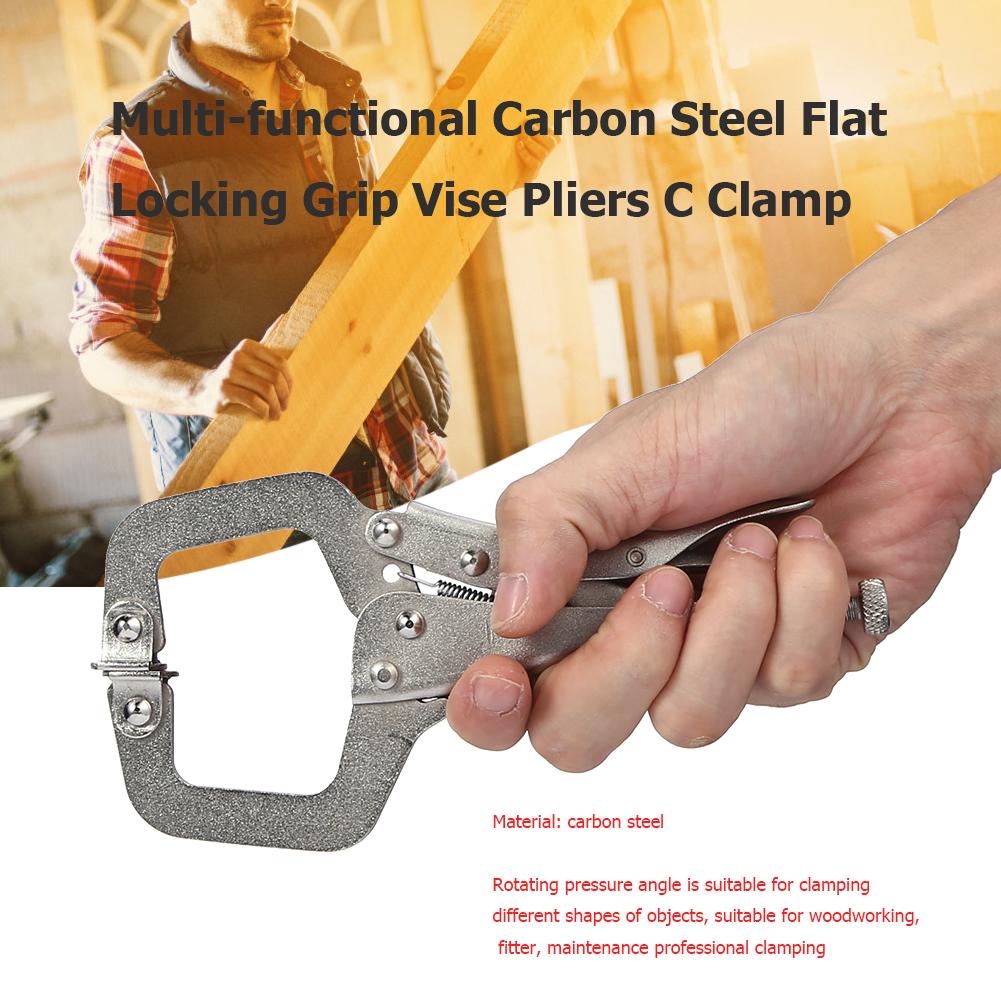 Woodwork Fix Plier Pincer C Clamp weld Clip Tong Grip Tenon Locator Wood Work Alloy Swivel Pad Steel Hand tool Vise Lock Jaw