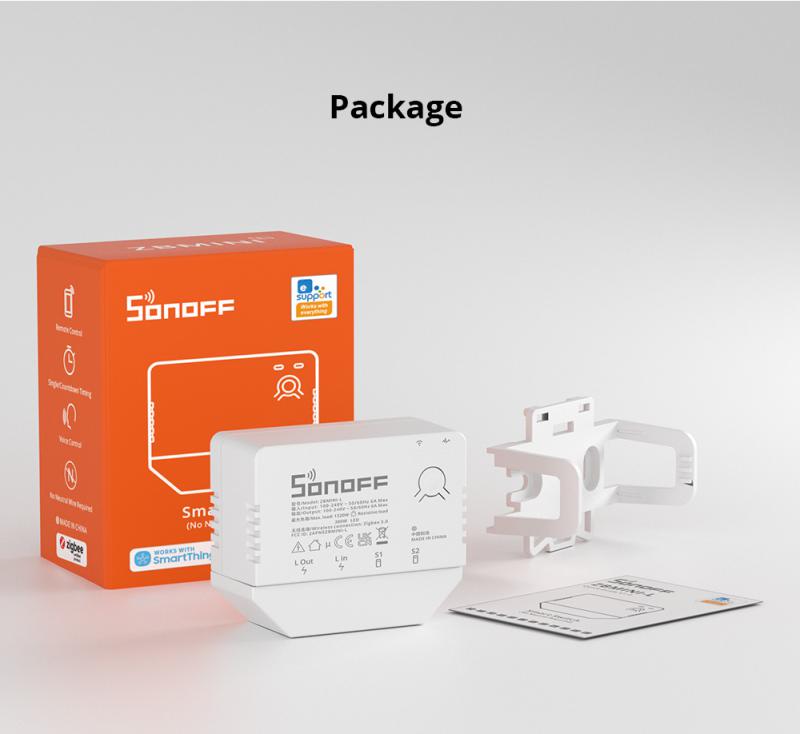 Sonoff zb mini-l – kein neutralleiter erforderlich – smart-home-zigbee- 2- -funk-wechselschalter, kompatibel mit der ewelink-app, alexa, google und alice