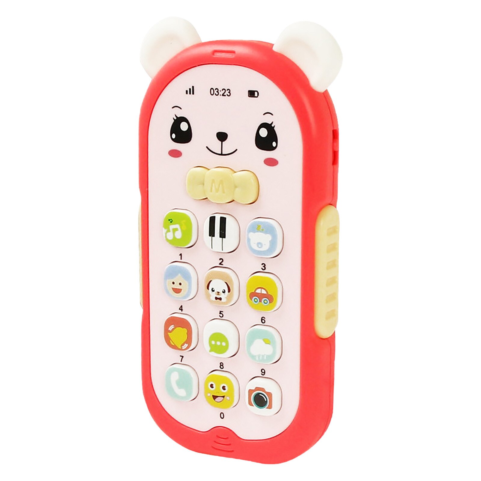 Baby Guttapercha Speelgoed Gezicht Veranderende Muziek Mobiele Telefoon Милое Аниме Slapen Artefact Simulatie Telefoon Speelgoed: Rood