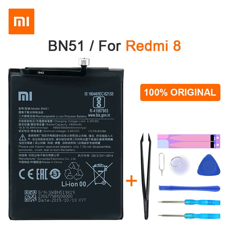 Originale Xiaomi Redmi 8 Redmi 8A Batteria BN51 5000mAh di Alta Qualità Replacment Batteria Del Telefono