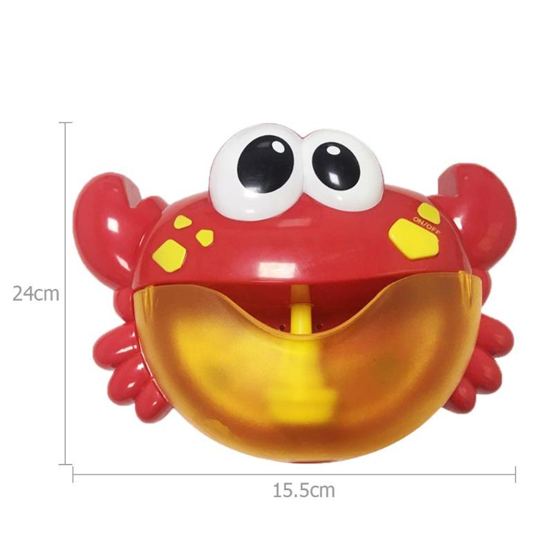 Rode Plastic Krab Patroon Bubble Machine Aangename Muziek Bubble Maker Baby Kinderen Badkuipen Douche Badkamer Leuk Speelgoed