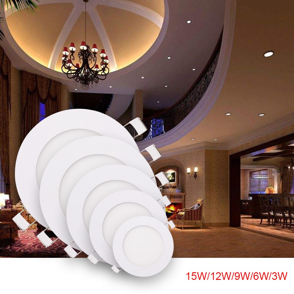 Led ner ljus panel ljus vit varm vit tak panel lampa 3w 6w 9w 12w 15w 25w led belysning för heminredning