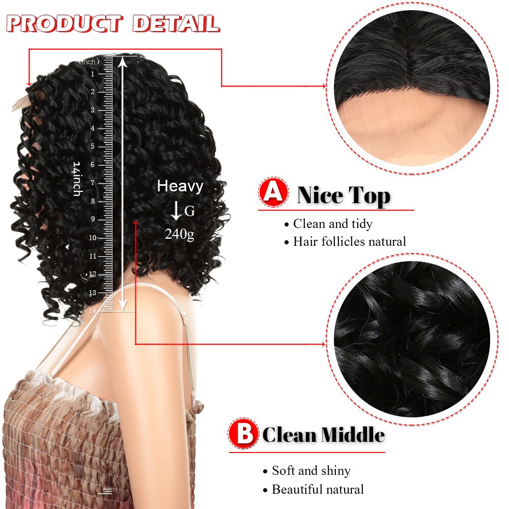 12inch Synthetic Lace Front Wig Afro Hair Short Kinky Curly Glueless Lace Wigs Style For Black Women Hair Expo City