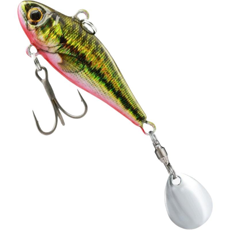28g Tail Spinner Fishing Lure VIB Hard Bait 3D Realistic Scale Full Water Layer For Bass Shore Fishing Tackle Equipment: WHITE