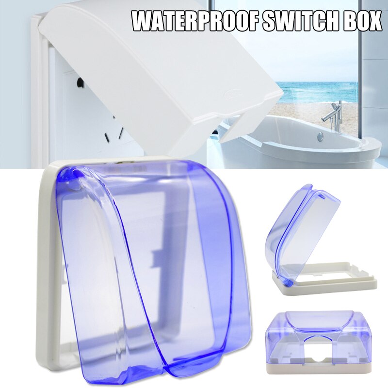 Vandtæt plastafbryderdæksel væglampe dørklokke flip cap dæksel til hjemmebadeværelse vandtæt switch case