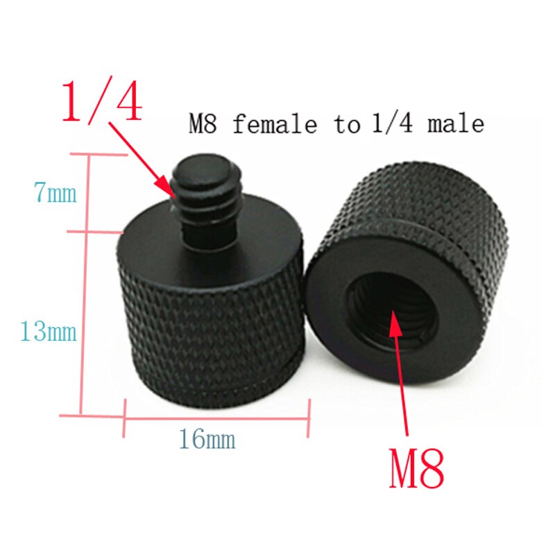 M4 M6 M8 M10 M12 1/4 Man-vrouw Schroef Mount Adapter Fotografie Accessoires Statief Hoofd Quick Release Plaat schroef: 14 Gong to M8 Mu