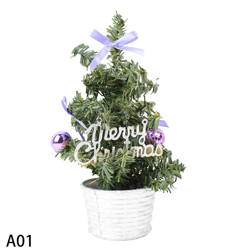 1 pièces Mini arbres de noël artificiels ornements petit pin placé dans la décoration de bureau décoration de noël décor à la maison: A01