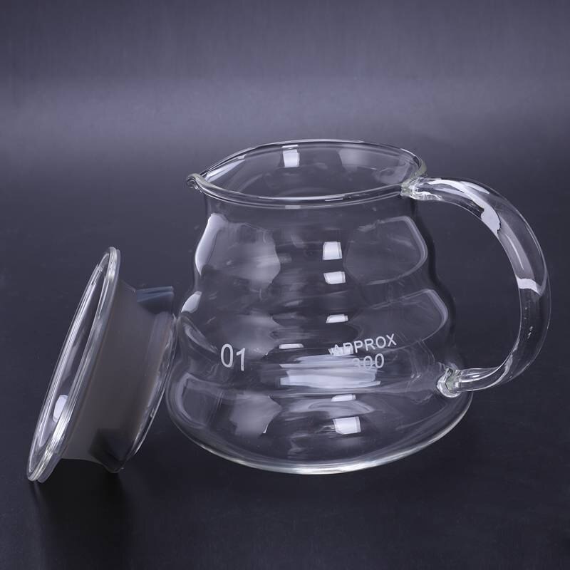 V60 Pour Over Glass Range Coffee Server Carafe Drip Coffee Pot Coffee Kettle Brewer Barista Percolator Clear