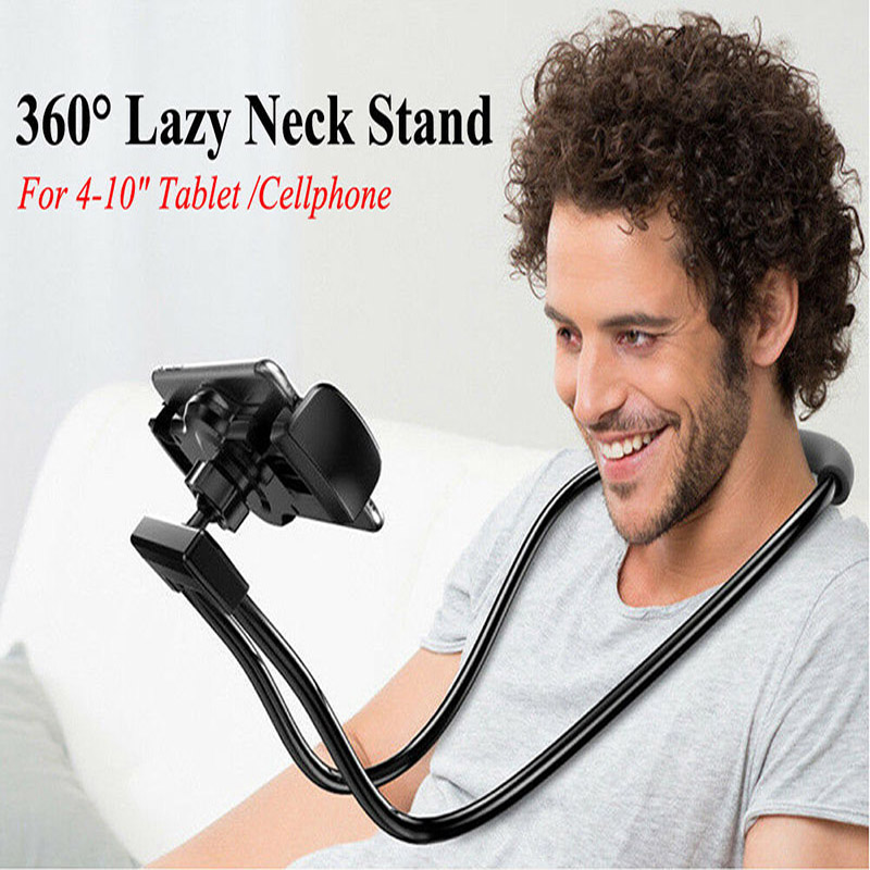 Flexible lazy neck stand phone holder with pendant neck and Halter with mobile phone holder and necklace