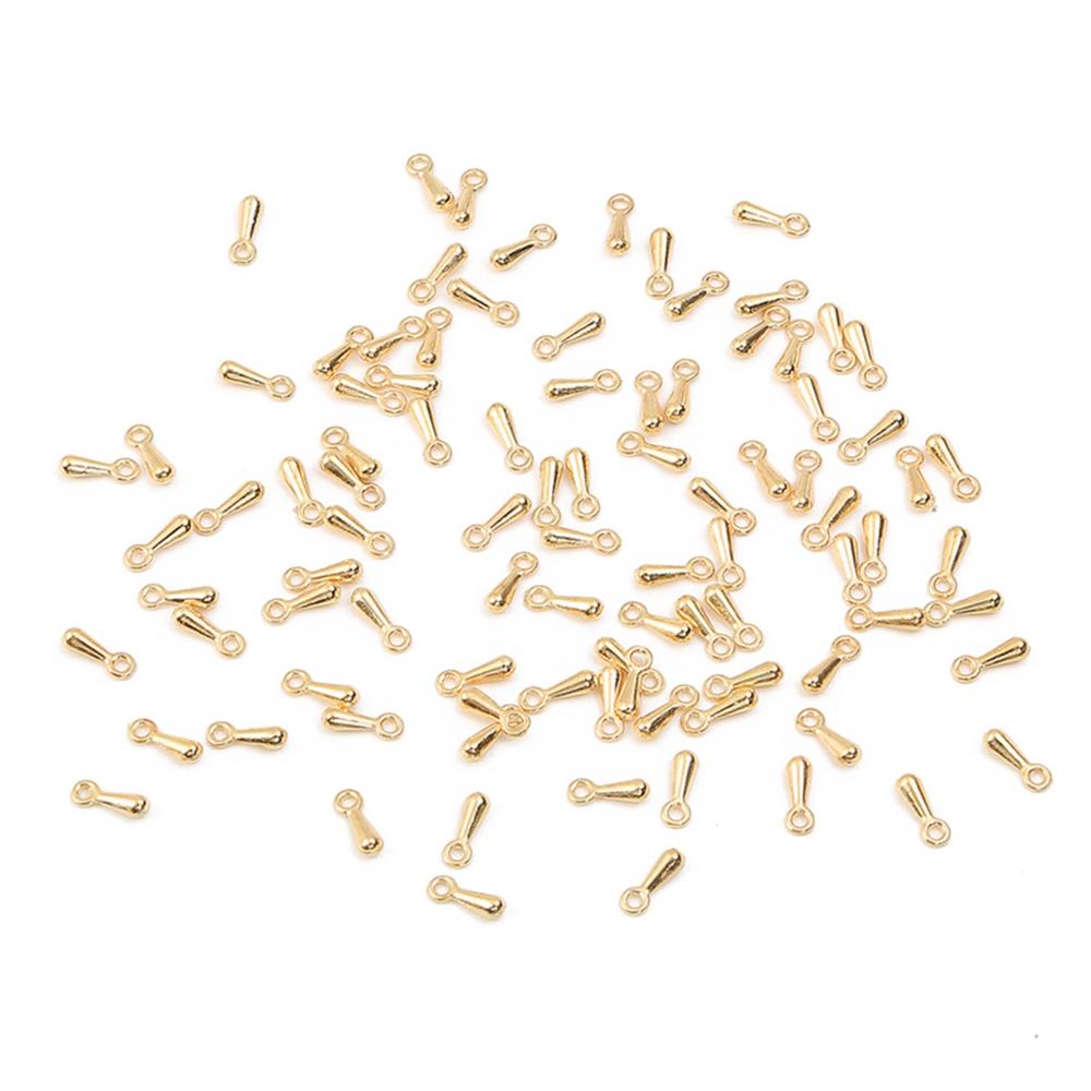 2x7mm10 0 Stks/partij Koper Waterdruppels Koord Gebruikt Voor Diy Ketting Armband Crimp Eindigt Uitgebreide Uitbreiding Kettingen Staarten Sluitingen: Gold