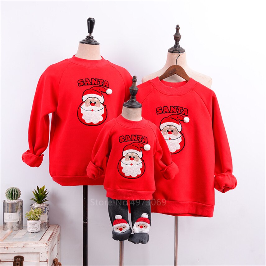 Jule familie matchende tøj år grøn julemand alf tegneserie jule familie look vinter bomuld varm sweatshirt