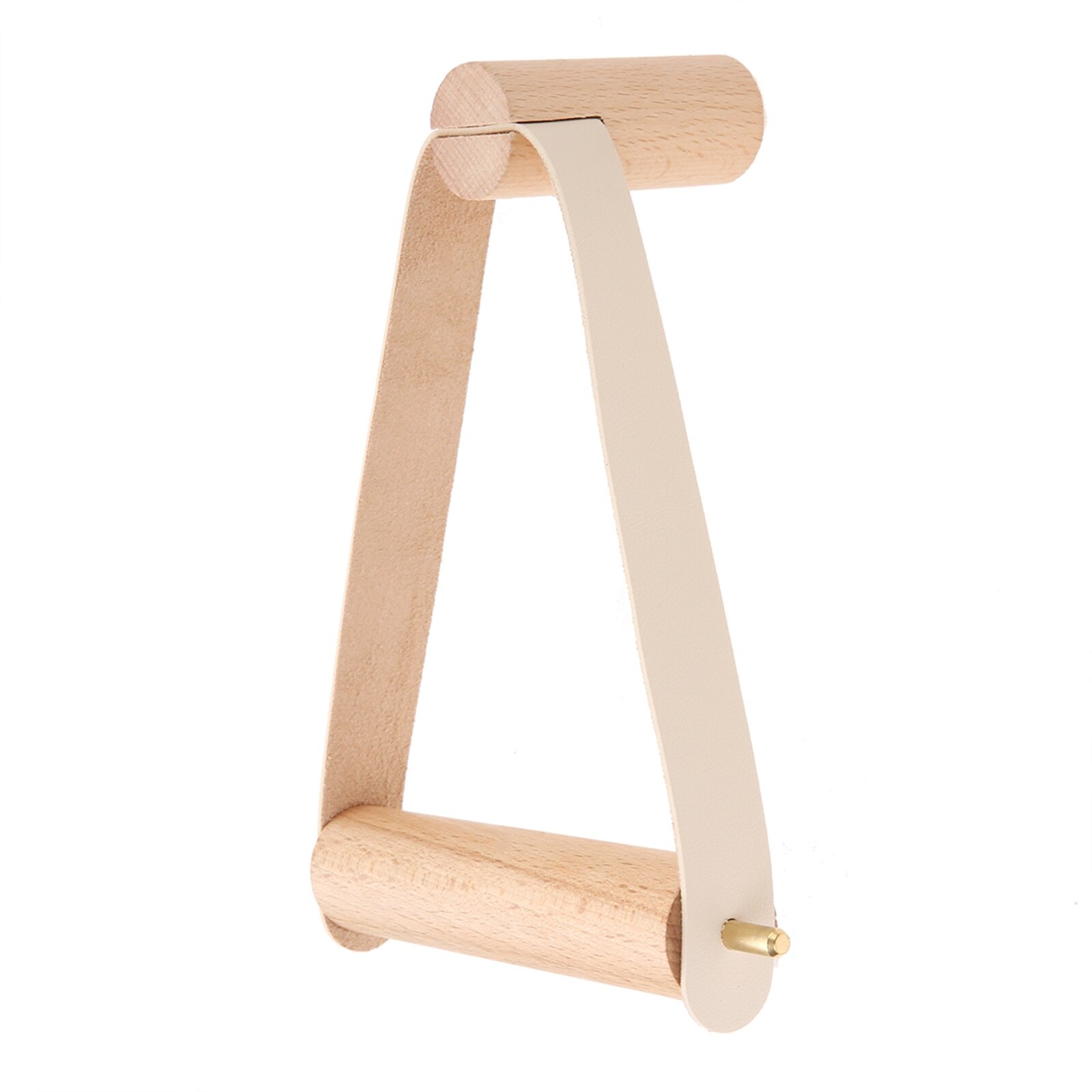 Soporte de madera + cuero/latón para papel higiénico, rollo de cuerda colgante, toallero de montaje en pared, Beige/marrón, decoración del Hogar, baño, Hotel y cocina, 1 unidad: Beige