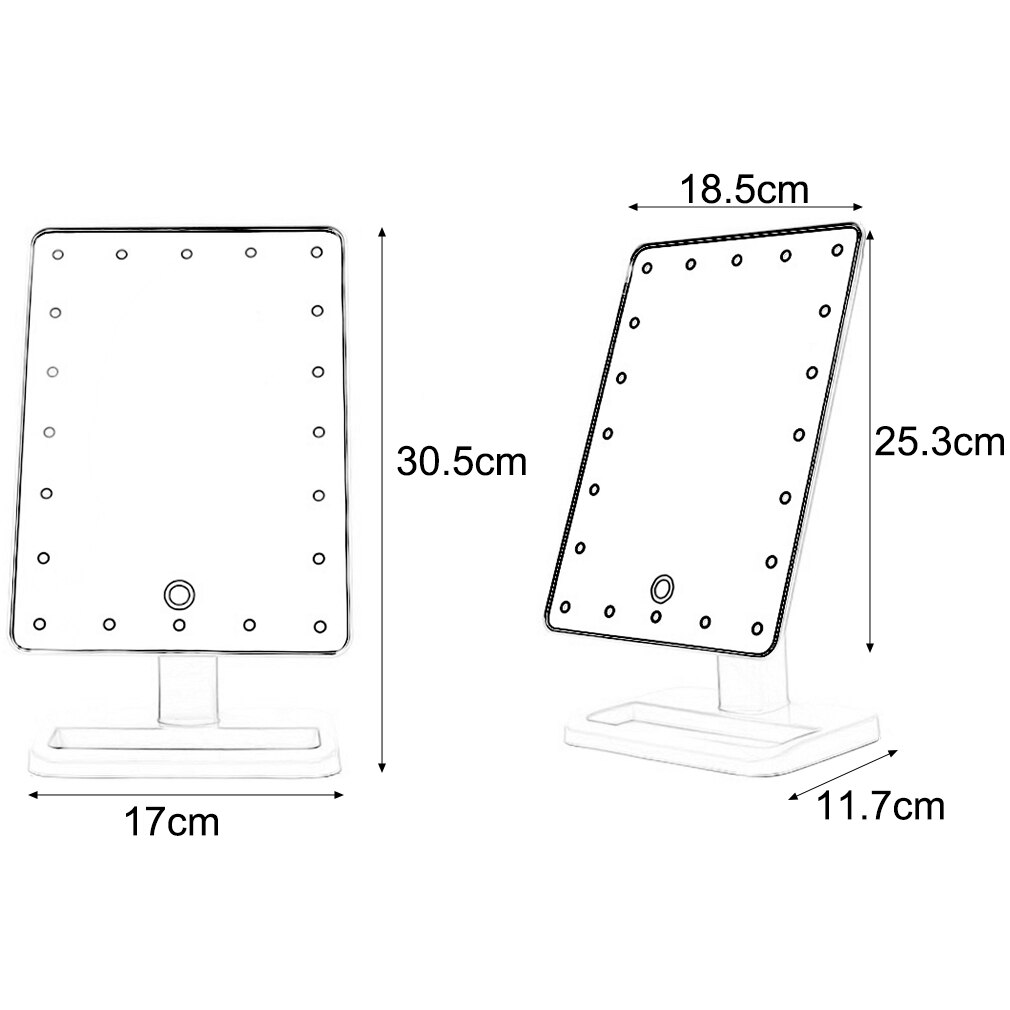 100% Brand Beauty Cosmetic Make Up Illuminated Desktop Stand Mirror With 20 LED Light With Exquisite And Appearance