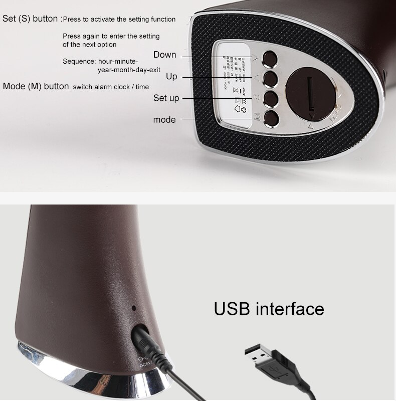 LED eye protection desk lamp office dimming table lamp USB night light with alarm clock calendar LCD monitor table lamp ZZD0022