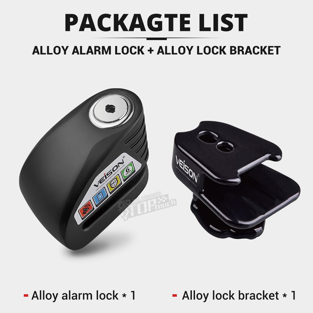 VEISON Waterproof Motorcycle Lock Bike Alarm Lock Scooter Disc Locks Warning Security Anti Theft Bicycle Para Moto Alarma Moto: Gold
