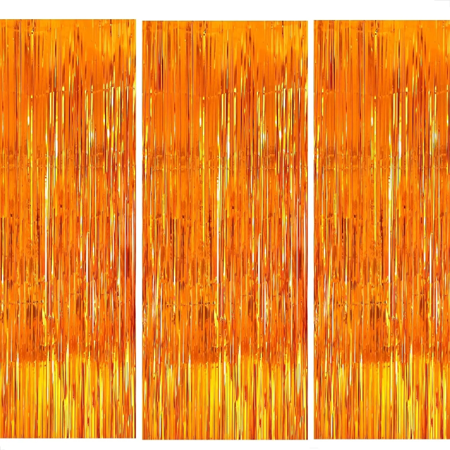 3er- pack orangefarbene quasten-hintergrunddekorationsset, metallische folienquasten-vorhanghintergrund, geeignet für wichtige szenen: Default Title