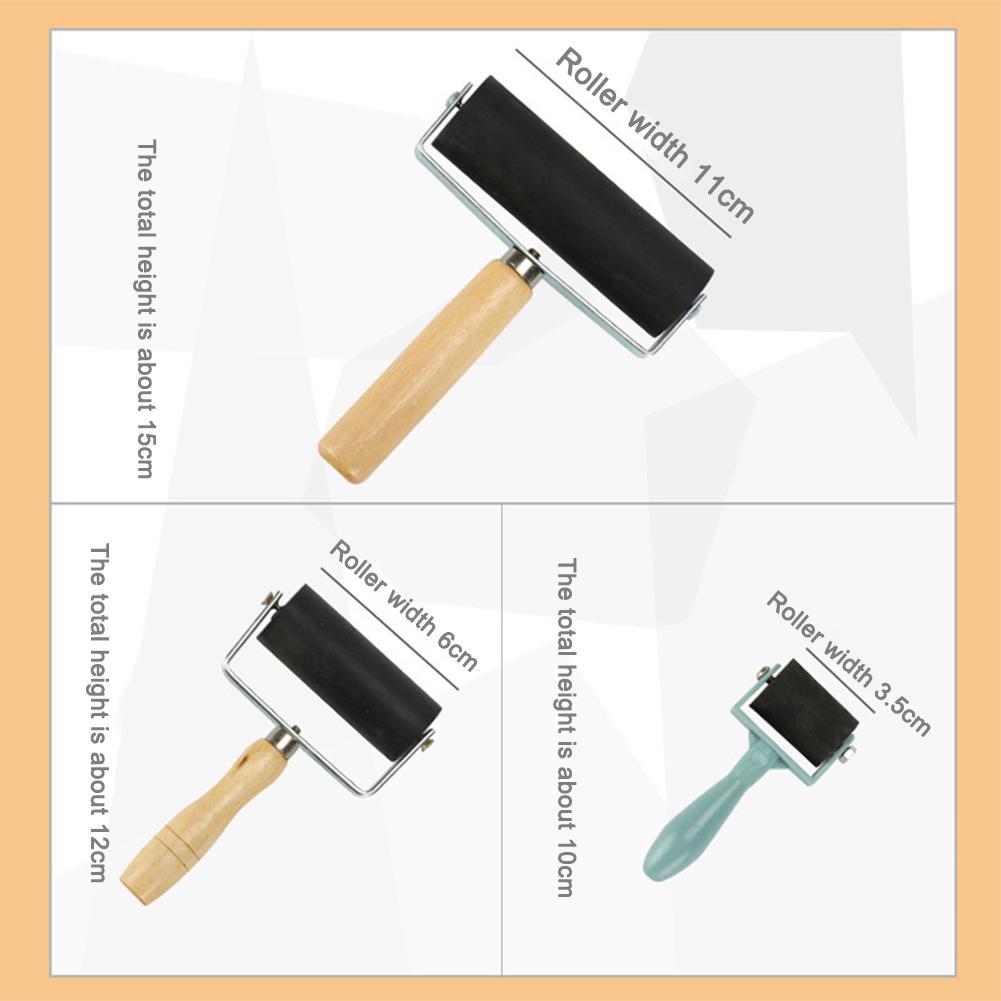 Ink Roller Tool Ink Painting Printmaking Roller Art Stamping Tool Roller Brayer Paint Roller Rubber Roller Brayer C