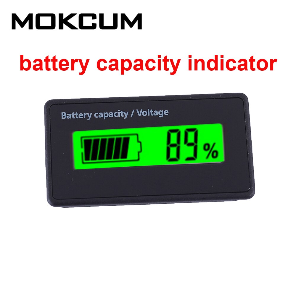 Indicador de capacidad de la batería, voltímetro ajustable de doble botón, Monitor de porcentaje de potencia para batería de plomo ácido de 12V-48V con carcasa: without button