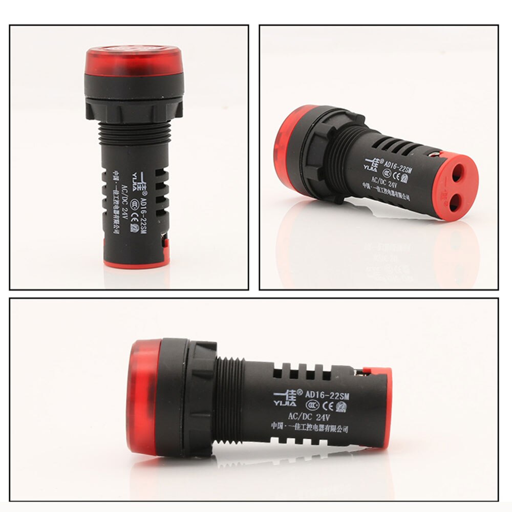 1 stk 22mm led alarm indikator lys signal lampe blink buzzer ac /dc 12v 24v 110v dc220v 380v rød grøn gul