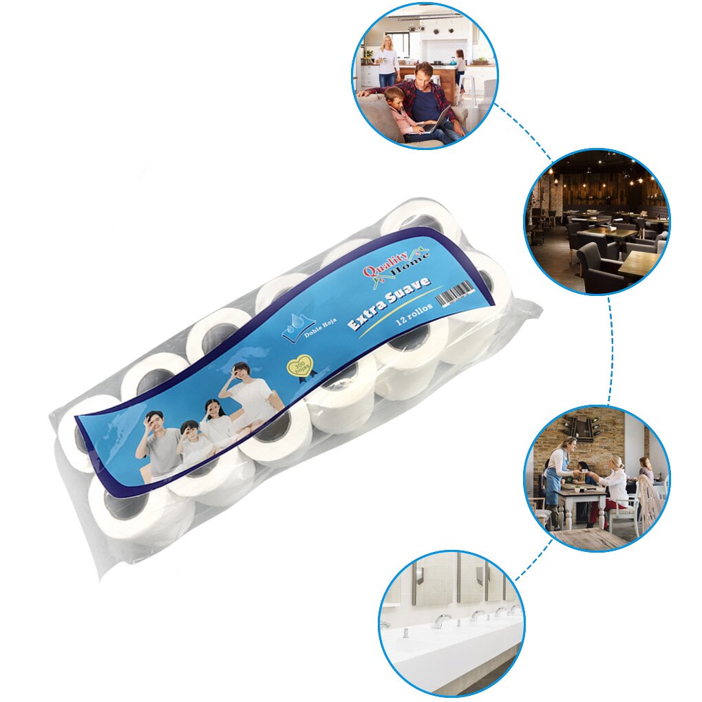 Water Absorbent Roll Toilet Paper Household Restaurant Hotel Bathroom Tissue Paper 4/6/10/12 Rolls Facial Tissue