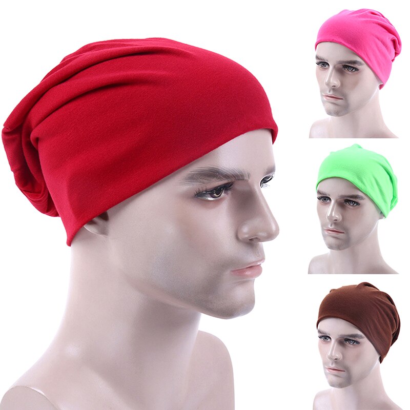 Gorros de Hip-hop para hombre y mujer, gorro fino y suave, Color sólido