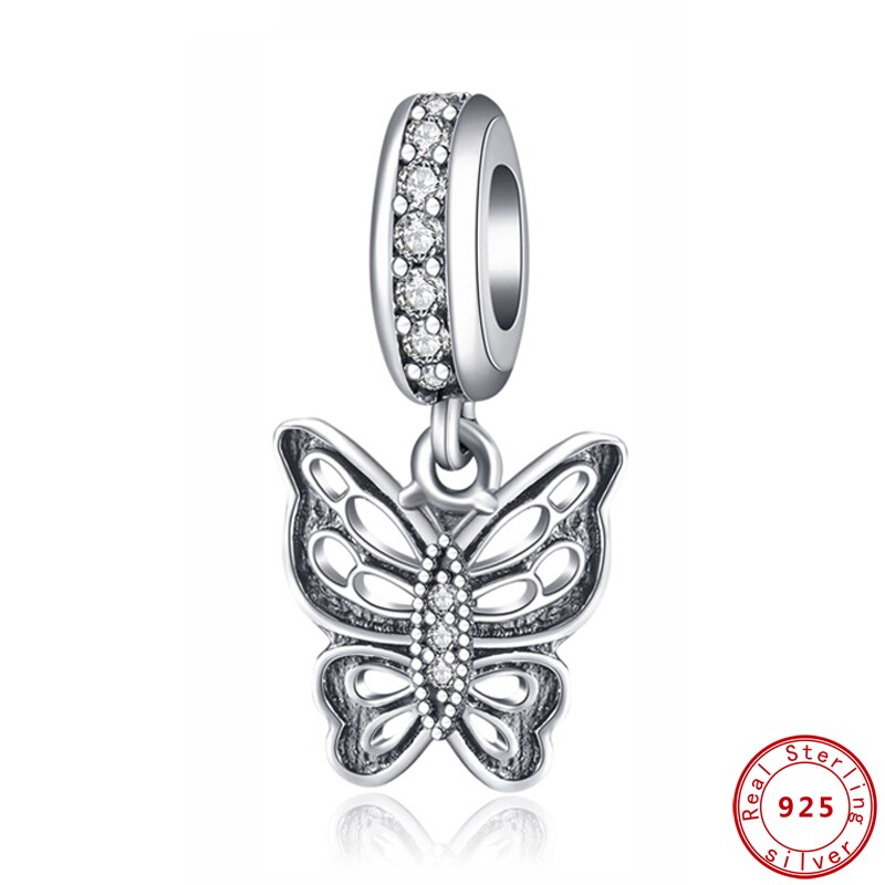 Novo 925 Sterling Silver Bead Rosa Flamingo & Papagaio Colorido Pingente Encantos De Cristal Beads Fit Pulseiras Jóias Originais