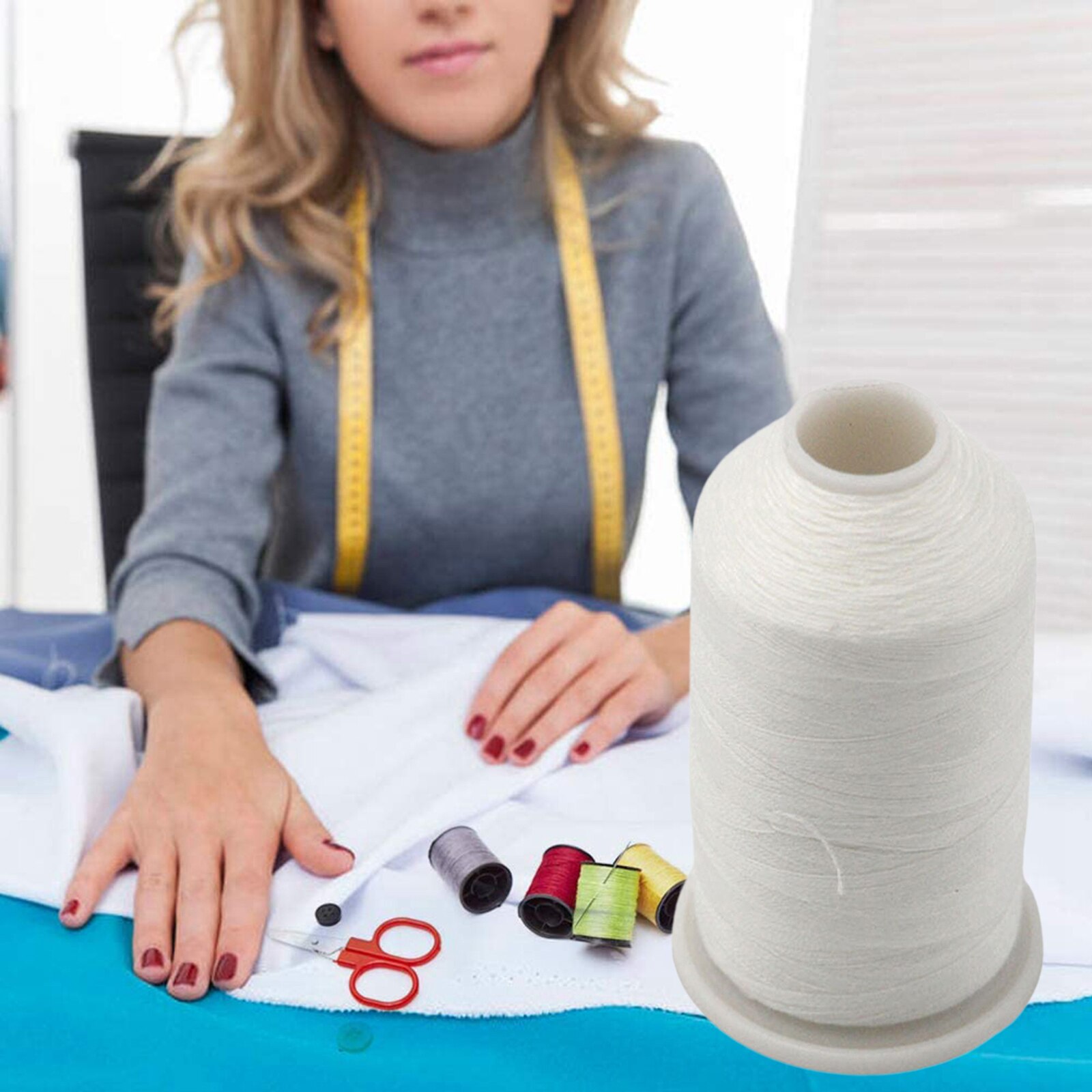 White Water Soluble Sewing Thread for Clothes Making DIY Handmade Crafts Dressmaker Sew, 1000 Meters