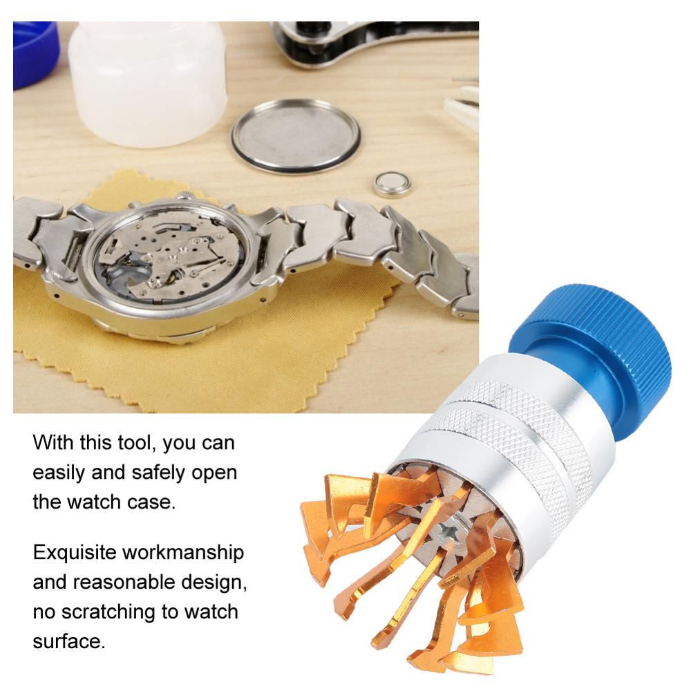 Caja de reloj de Metal, abridor de bisel, herramienta removedora, máquina de pegamento, piezas de vidrio, herramientas de reparación de reloj de repuesto para relojeros